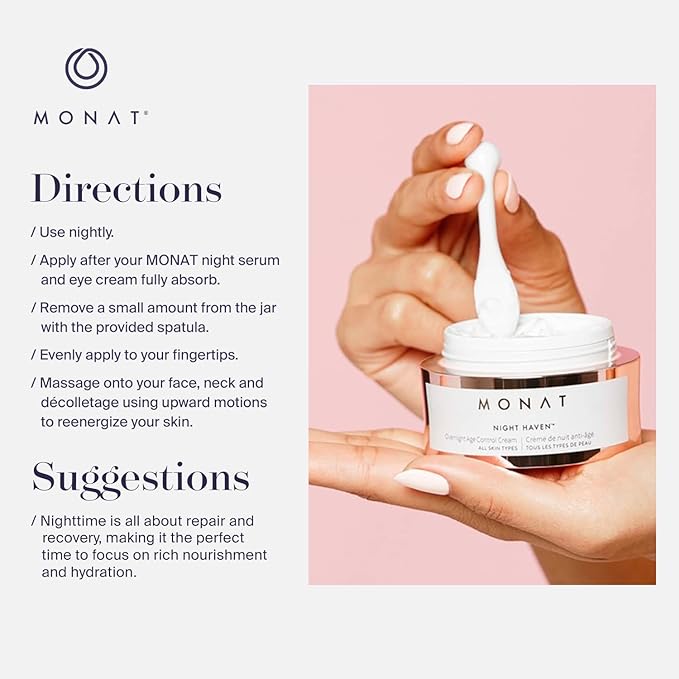 Monat Night Heaven Crème – Intensive Hydrating Moisturizer for Face – Nighttime Repair Cream for Plump & Youthful Skin – Anti Aging Night Cream – Natural Night Cream with Shea Butter & Avocado Oil