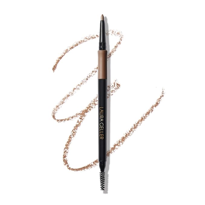 LAURA GELLER NEW YORK INKcredible Waterproof Brow Pencil- Blending Spoolie Brush - Long Lasting Eyebrow Filler (01 Blonde)