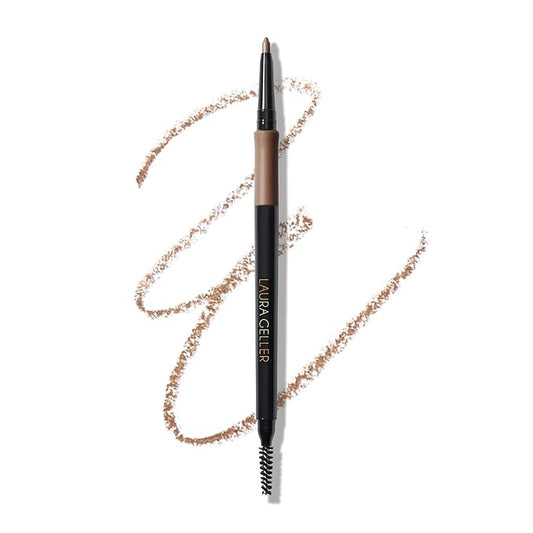 LAURA GELLER NEW YORK INKcredible Waterproof Brow Pencil- Blending Spoolie Brush - Long Lasting Eyebrow Filler (01 Blonde)