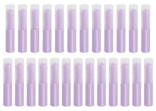 0.14oz Empty Flavored Lip Balm Container Tubes Plastic Homemade Moisturizing Lip Stick with Caps Bulk Fit for Women Adult DIY Making Supplies, 25 Count (Purple)