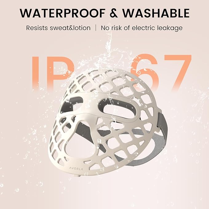 LED Face Mask Light Therapy, 4 Modes Portable Red Light Therapy Infrared Light for Face with 2600mAh Rechargeable, IP67 Washable, 216 LEDs for Anti-Aging, Skin Firming & Radiant Glow at Home