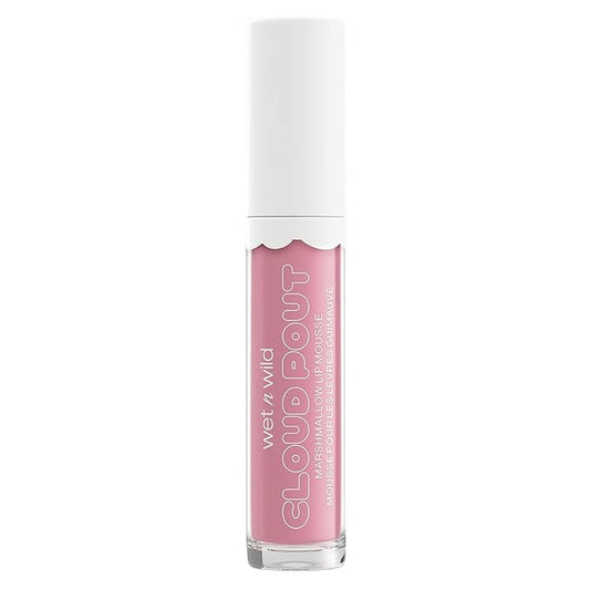 wet n wild Liquid Lipstick Cloud Pout Marshmallow, Light Pink Cloud Chaser | Matte Lip Cream Mousse | Argan Oil | Vitamin E (Pack of 1)