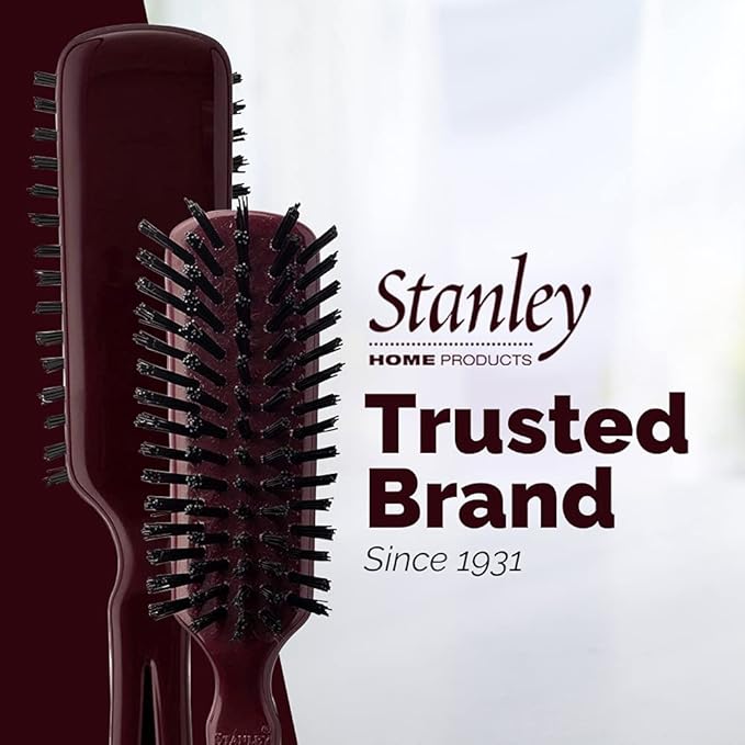 Stanley Men’s Commander Hairbrush – Detangling Brush for Wet or Dry Hair – Nylon Bristles Reduce Frizz – Scalp Massager Hair Brush for Thick, Thin, Curly, Straight Hair (Mulberry)