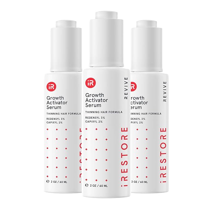 iRESTORE Scalp Serum | Hair Growth Serum for Women Men | Best for Hair Loss Hair Thinning | Aids Regrowth with Redensyl Biotin | Hydrates Scalp for Visibly Thicker Stronger Hair (2 Fl Oz, Pack of 3)
