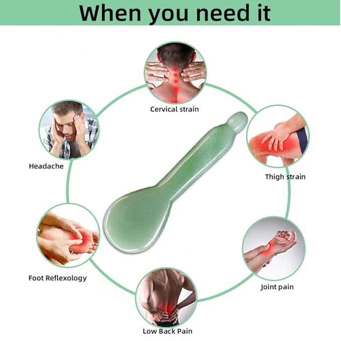 Jade Gua Sha Massage Tools Facial Tool Natural Green Gua Sha Anti Aging Facial Skin SPA for Rejuvenate Skin Anti-Wrinkle Anti Aging