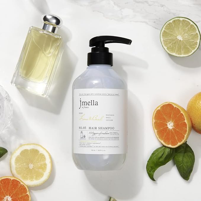 jmella IN FRANCE Lime and Basil Shampoo 33.8 floz with luxury fragrance- Chemical free -17 types of amino acid complex