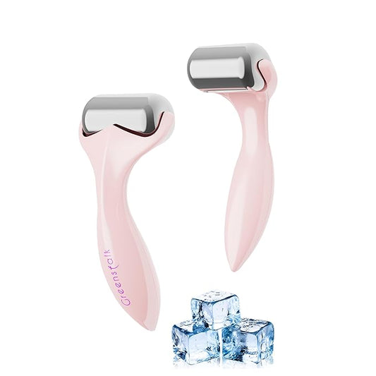 Greenstalk Ice Roller for Face & Eyes – Medical-Grade Stainless Steel Cooling Face Roller for Puffiness Relief, Dark Circles, Skincare Routine – Dual Cold & Warm Therapy, Ergonomic Design（1 unit）