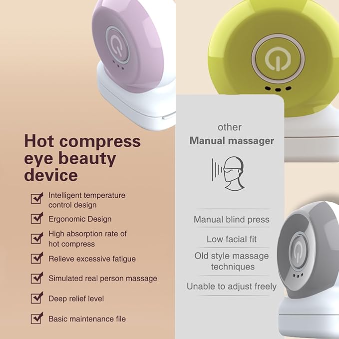 Eye Lift Wand, Eye Massager with Heat and Vibration for Dark Circles, Puffiness, Fine Lines/Wrinkle, Crow's Feet and Bags Under Eyes (Gray)