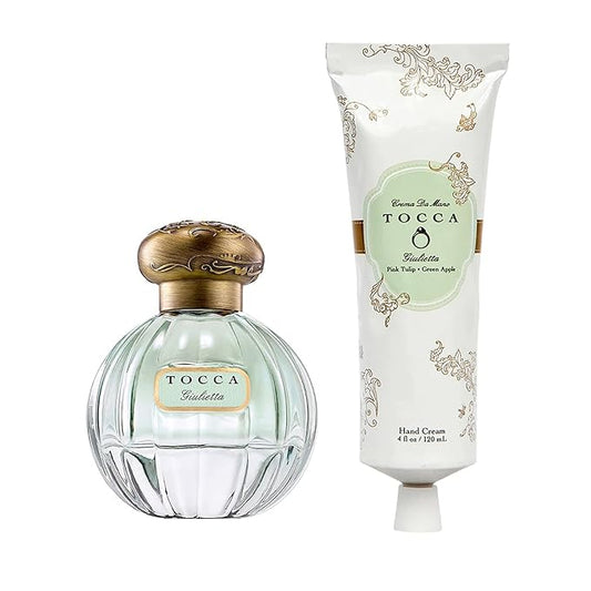 Tocca Eau de Parfum (50 ml) and Hand Cream (120 ml) in Giulietta - Fresh Floral, Pink Tulips, Green Apple, Vanilla Orchid