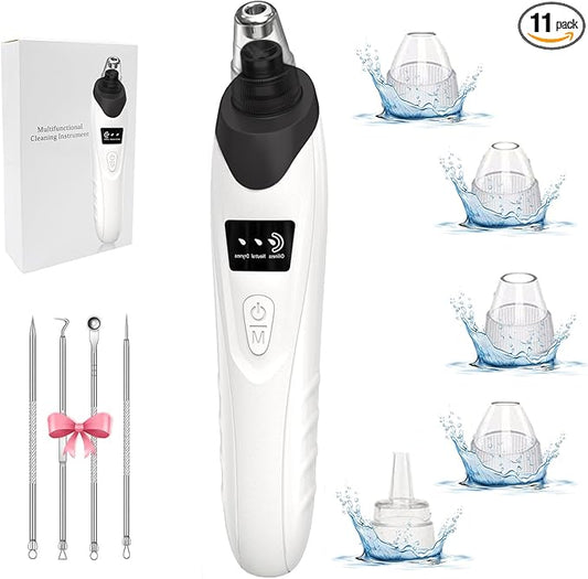 2025 Blackhead Remover Pore Vacuum,Facial Pore Cleaner-5 Suction Power,5 Probes,USB Rechargeable Blackhead Vacuum Kit Electric Acne Extractor Tool for Adult