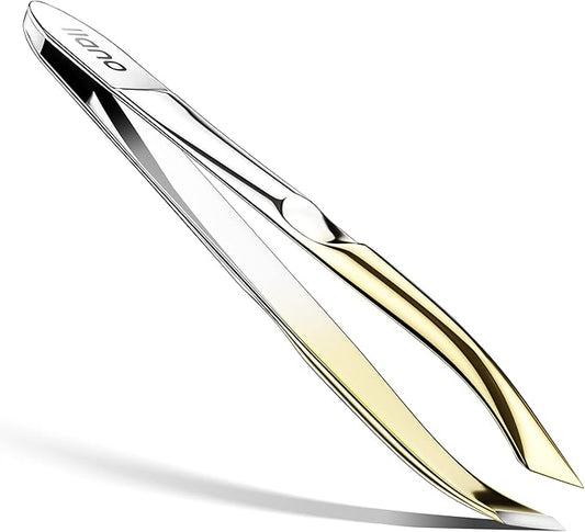 llano Tweezers, Professional Precision Eyebrow Tweezers for Women and Men, Stainless Steel Slanted Hair Removal Plucker Makeup Tool for Brow, Facial Hair, Blackhead and Splinter