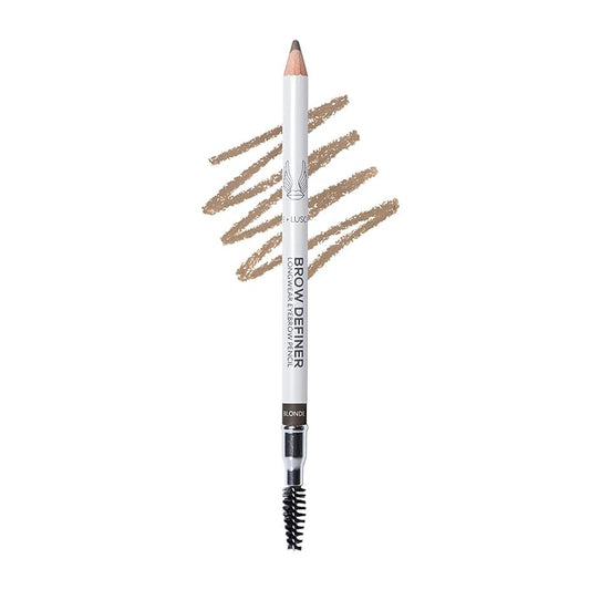 True + Luscious Brow Definer Pencil - Pomade & Powder Combo With Organic Castor Oil - Fills, Shapes Eyebrows - Waterproof - Blonde