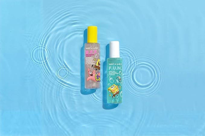 wet n wild SpongeBob SquarePants Purifying Setting Mist, 2-in-1 Face Cleanser & Makeup Setting Spray with Niacinamide & Centella - F.U.N. Edition
