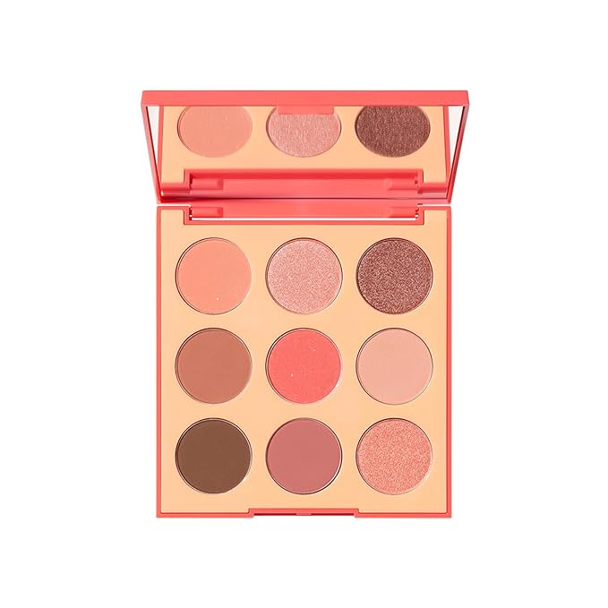 Morphe 9E Pretty In Peach Artistry Palette - Peach & Brown Makeup Palette with Matte and Shimmer Finishes - Highly Pigmented Eye Makeup with a Blendable & Buildable Formula (0.35 oz)