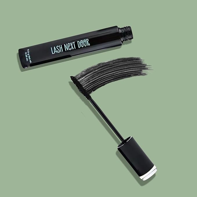 Lash Next Door Water Resistant Mascara Black Volume and Length - No Clump Volumizing Mascara for Thickening and Lengthening - Smudge Proof Lashes by Brooklyn and Bailey (3 Pack)
