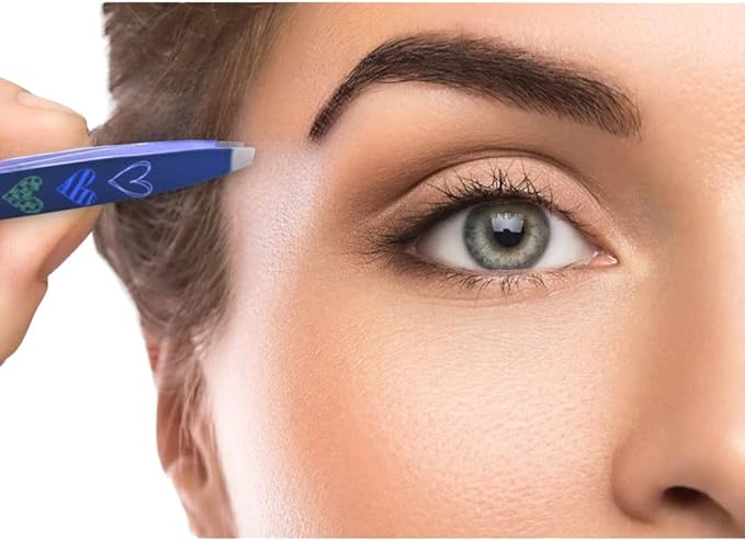 F.A.R.A.H Z-Tweeze Professional Stainless Steel Dual Ended Precision Tweezers - Heart Collection (Sketch My Heart Blue)