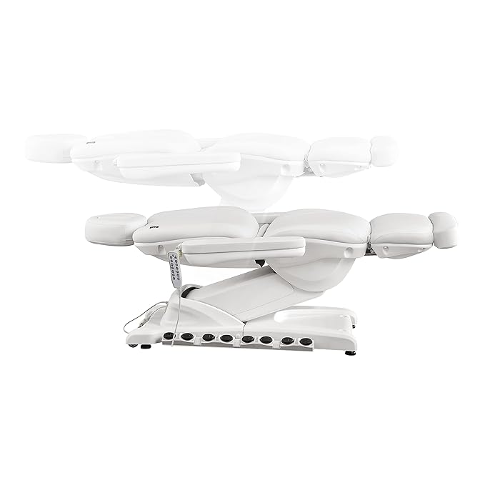 Dir Spa Full Electrical 4 Motor Facial Beauty Bed - Doctor, Tattoo, Medical, Podiatry Chair with Thermal Heated Seats Apollo, White