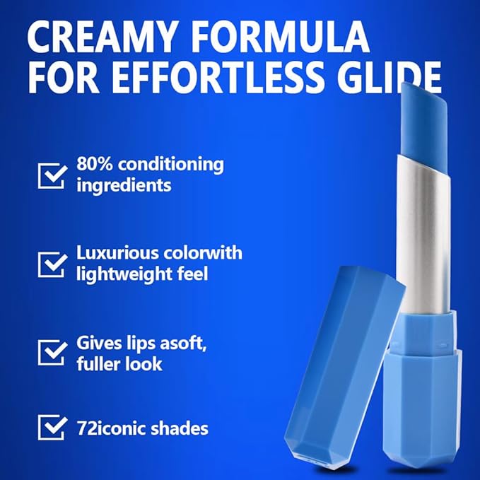 Sky Blue Matte Lipstick - Pigmented Lip Crayon & Face Paint Stick for Women Everyday Halloween Birthday Party Wear, Younger-Looking Lip Makeup, Labial para fiesta de disfraces 16