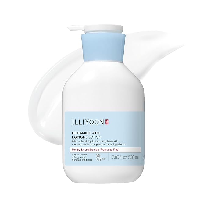 ILLIYOON Ceramide Ato Lotion 528ml(17.85oz) | Daily Moisturizing Lotion for All Skin Types | Deep Moisturizing and Soothing Effect | Korean Skin Care