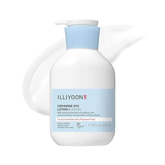 ILLIYOON Ceramide Ato Lotion 528ml(17.85oz) | Daily Moisturizing Lotion for All Skin Types | Deep Moisturizing and Soothing Effect | Korean Skin Care