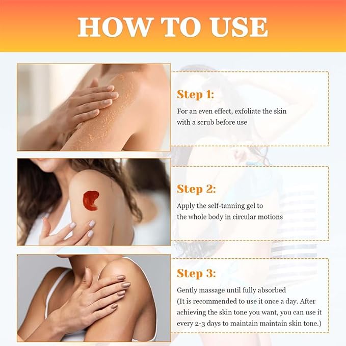 Intensive Tanning Gel, Natural Tanning Accelerator Cream Gel, Brown Tanning Gel, for Sunbeds & Outdoor Sun (1pcs)