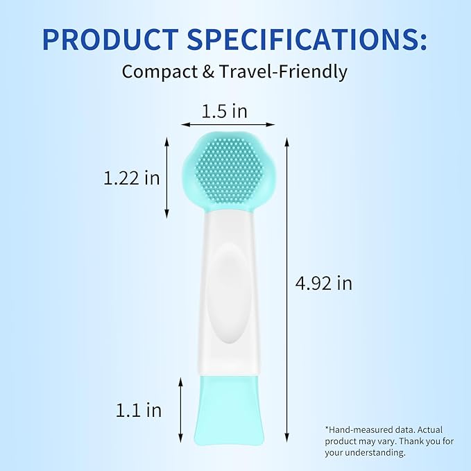 Silicone Face Scrubber, 3 in 1 Pore Brush Skin Scrubber Face Spatula with Face Mask Applicator Tool, Pore Cleaner, Blackhead Remover, Makeup Removal, Mud Mask, Body Lotion (Blue)