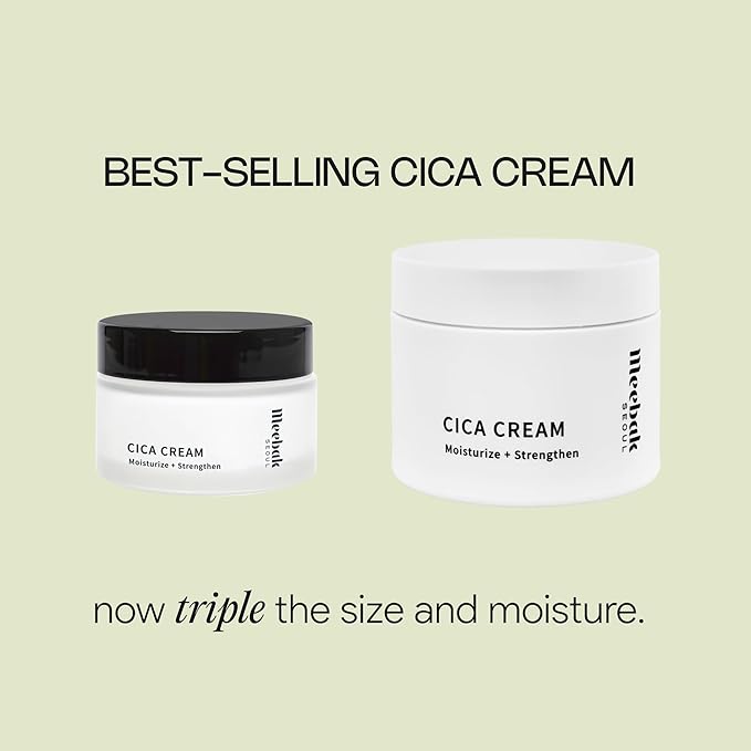 Meebak Cica Cream | Daily Repair Moisturizer with Niacinamide, Ceramide, & Retinol | Deep Hydration & Soothing | Locks in Moisture | Suitable for Sensitive Skin