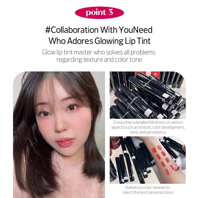 ETUDE Over Glowy Tint #3 Fresh Apple | Non-Sticky Vegan Lip Tint | Moisturized & Long-lasting Lip Gloss | Daily Lip Stain for Dry Lips, Korean Makeup, K-beauty