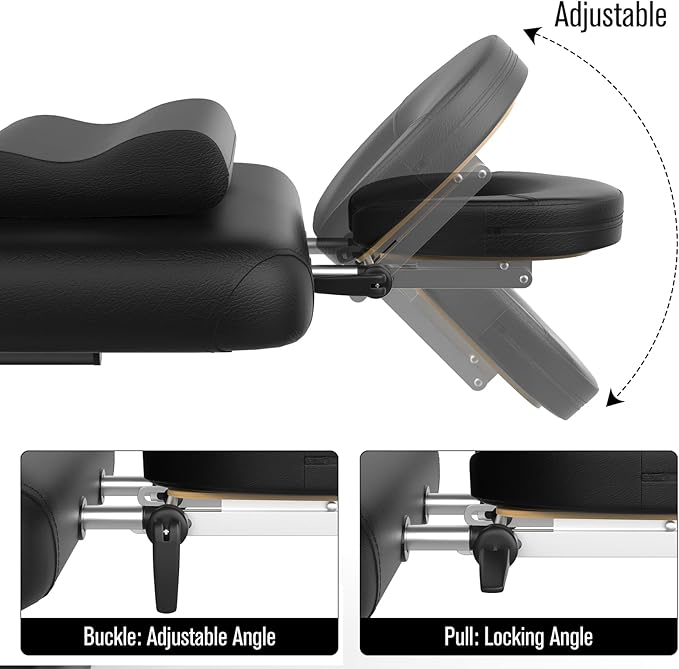 Heavy-Duty Electric Lift Massage Table with Electric Adjustable Backrest and Legs, Wide Physical Therapy Massage Bed with Wheels, Professional Spa Facial Bed, PU Leather, 32'' W × 75'' L