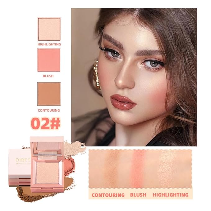 Contour and Highlight Blush Makeup Palette, Cream Bronzer,