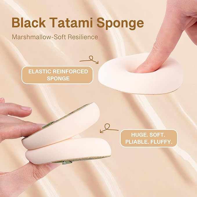 Light Green Denim Makeup Sponges,Super Soft Blenders Sponge for Full Coverage Foundation,Perfect for Oily Skin & Longwear Makeup,Travel Friendly&Reusable,2pcs Puffs &Storage Case