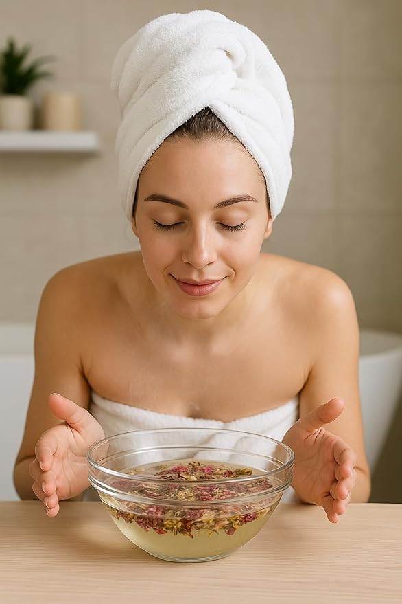 Jaqua Facial Steam Kit for Women – Herbal Sachets with Lavender, Rose & Calendula | Self-Care Spa Detox for Glowing Skin Signature | 4 Pack