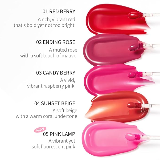 Pudding Glow Korean Lip Tint | Natural Lip Stain | Gloss to Stain | Long-Lasting & Non-Sticky | Lightweight Lip Tint 0.14 oz. (02 ENDING ROSE)