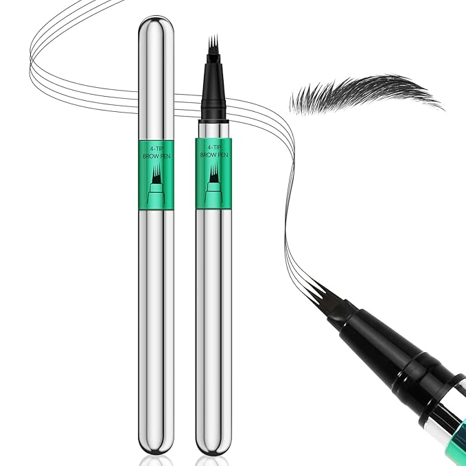 Microblading Eyebrow Pen，Waterproof Brow Pen Micro 4 Point,Eyebrow Makeup Pencil for Women to Effortlessly Create Hair Like Natural Brows，Long Lasting & Smudge-proof