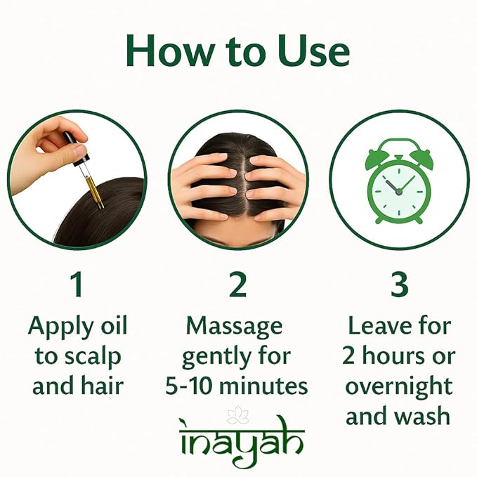 Inayah Ayurvedic Hair Oil for Hair Growth - 200ml | With Coconut Oil, Bhringraj, Amla, Hibiscus & 30+ Natural Herbs | Anti Hair Fall | Hair Regrowth Oil | No Fillers & Paraben Free