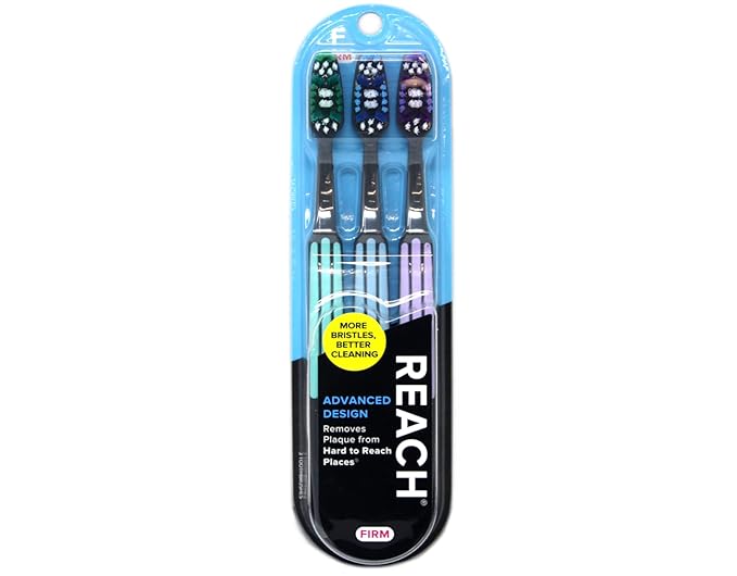 Reach Advanced Design Firm Toothbrushes, Colors May Vary, 3 Count (Pack of 2) Total 6 Toothbrushes