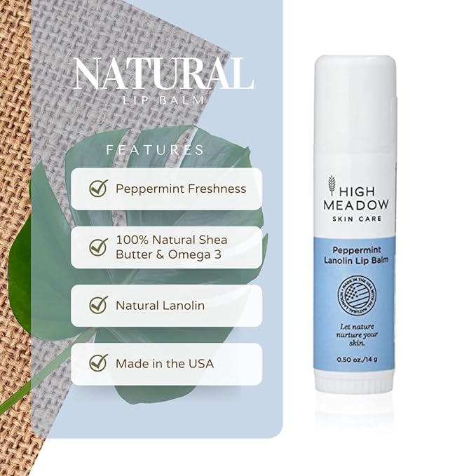 Lanolin Lip Balm Stick - Natural Unisex Lip Care With Shea Butter - Hydrates, Moisturizes, and Protects Lips, Great for Cold Sores and Fever Blisters - Long-Lasting Clear Lip Hydration.