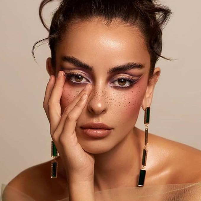 Glitter Freckles Face Tattoo, 12 Sheet Brown Face Glitter Waterproof Freckles, Makeup Patches, Face Tattoos for Women