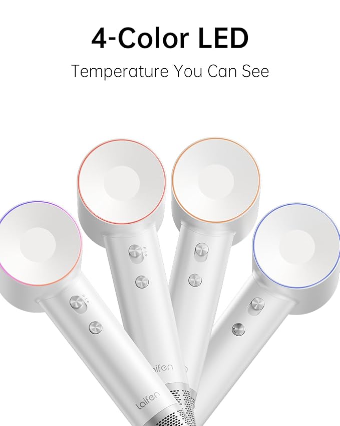 Laifen Swift Hair Dryer, High Speed 200M Ionic Blow Dryer with 110, 000 RPM Brushless Motor for Fast Drying, Low Noise, Hairdryer with Magnetic Nozzle