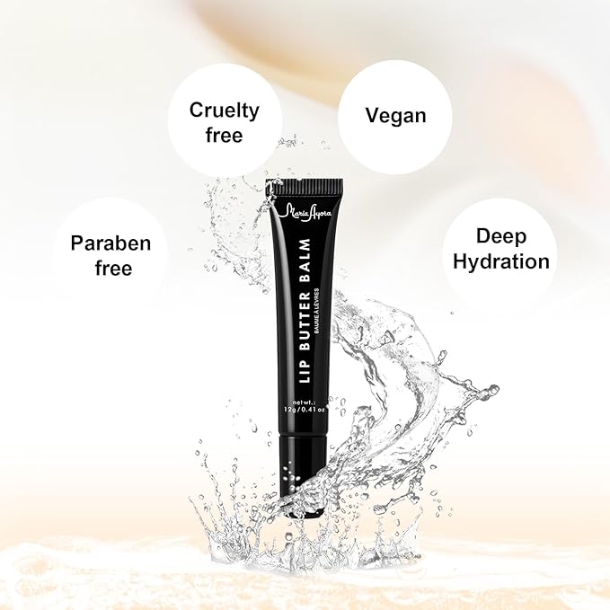 Deep Hydrating Lip Butter Balm | Plump & Nourish with Shea Butter, Vitamin E, Peptides & Hyaluronic Acid | Vegan, Non-Sticky, Anti-Aging Lip Treatment Care | 2-Pack (Clear-Unscented)