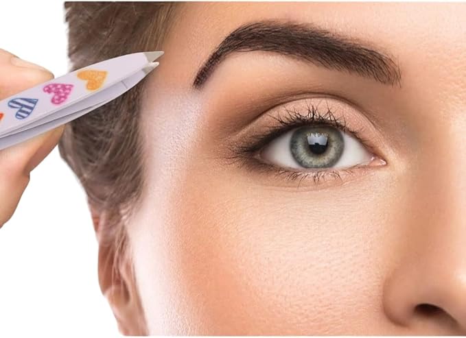 F.A.R.A.H Z-Tweeze Professional Stainless Steel Dual Ended Precision Tweezers - Heart Collection (Sketch My Heart White)