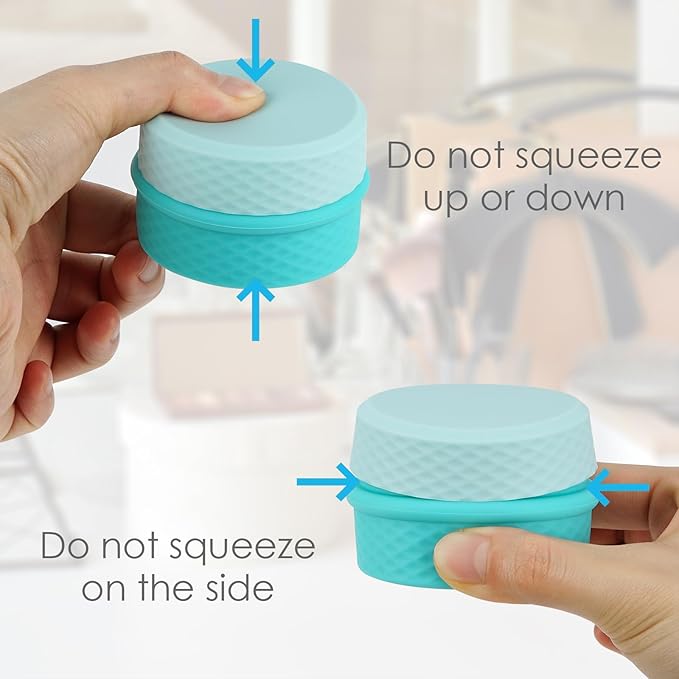 2 Pack Silicone Makeup Containers, Leak-Proof Travel Cosmetic Jars for Creams with Lid, Travel Essentials Accessories for Toiletries (Blue, Pink)