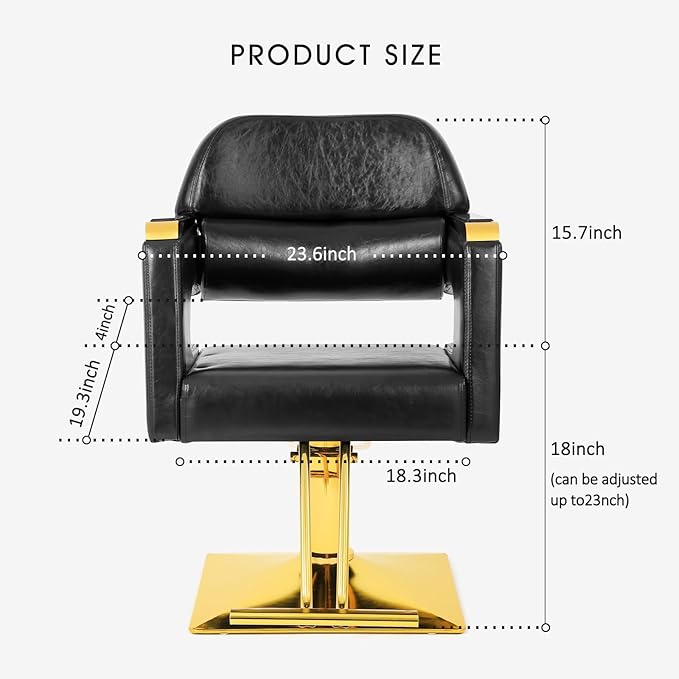 Artist hand Stylist Chairs for Salon Chair for Hair Stylist, Hydraulic Barber Chair 360 Degree Swivel Hair Chair Modern and Comfort, Spa Beauty Equipment Max Load Weight 330 Lbs Women Man Gold