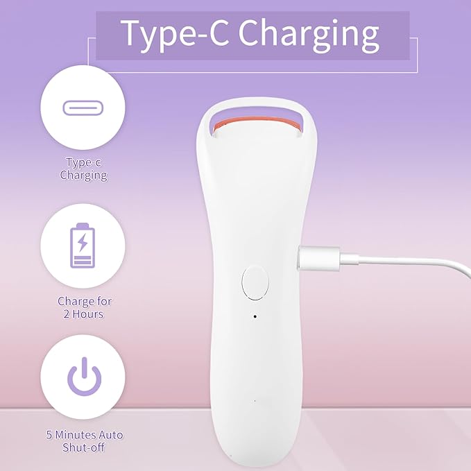 Heated Eyelash Curlers, Rechargeable Electric Eyelash Curler with Dual-Arc Design & 2 Adjustable Temperature - Safe Gentle Heated Lash Curler for Natural Curl Perfect Fit for Women BAI75