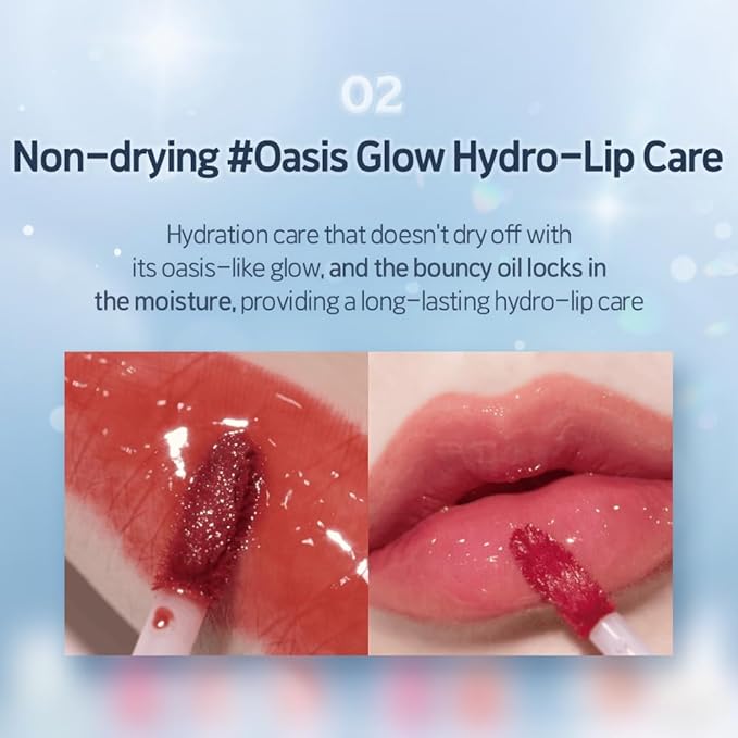 ETUDE Over Glowy Lip Stain Tint #15 Garnet of Truth | Non-Sticky Vegan Lip Tint | Moisturized & Long-lasting Lip Gloss | Daily Tint for Dry Lips, Korean Makeup