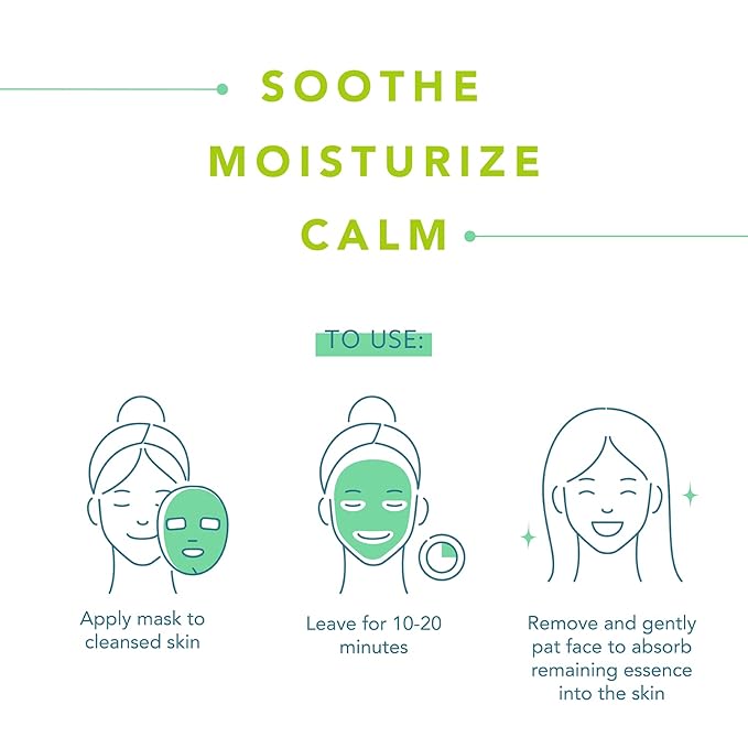 LAPCOS Aloe Sheet Mask, Daily Face Mask with Cucumber and Aloe Gel to Calm and Moisturize Skin, Korean Beauty Favorite, 5-Pack