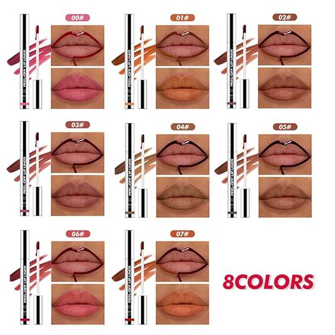 Matte Lip Gloss Stain-Peel Off Lip Liner Tattoo, Brownish Red Lip Tint，Long Lasting Peel Off Lip Stain, Waterproof Transfer-proof Lip Mask Lip Liner Peel Off Lip Gloss,Stayn Lip Makeup. #03