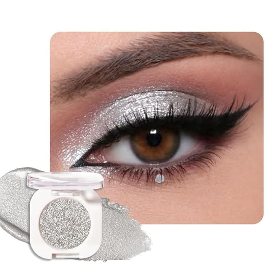 Slive Glitter Single Eyeshadow, Lightweight Blendable Mini Eye Shadow for Older Women, Monochrome Eyeshadow Palette Makeup Pigmented Waterproof, Vegan & Cruelty-Free, 12