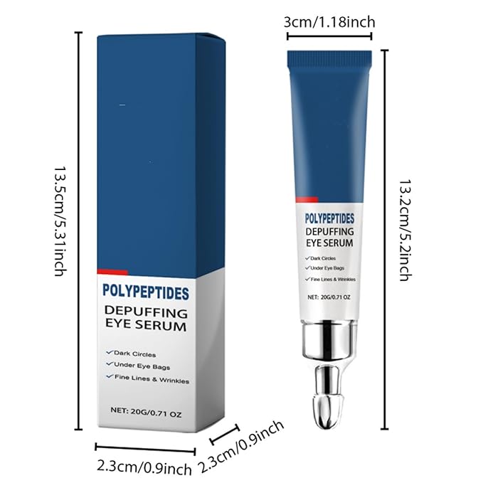 Peptide Depuffing Eye Serum, Himeye Peptide Eye Serum, Men's Caffeine Eye Serum, Men's Collagen Anti-Aging Eye Cream for Wrinkles, 0.5 Ounce (Pack of 2)