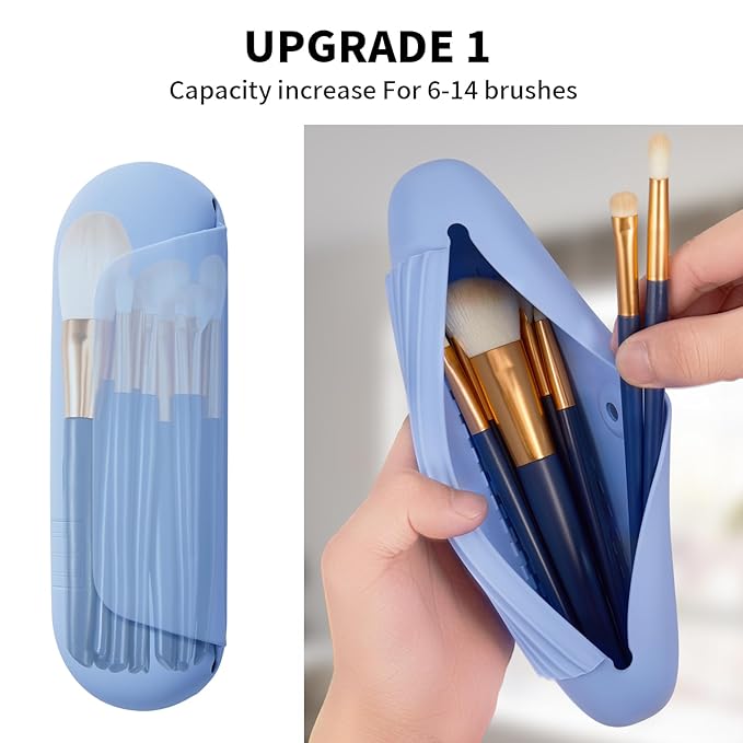 Silicone makeup brush holder travel